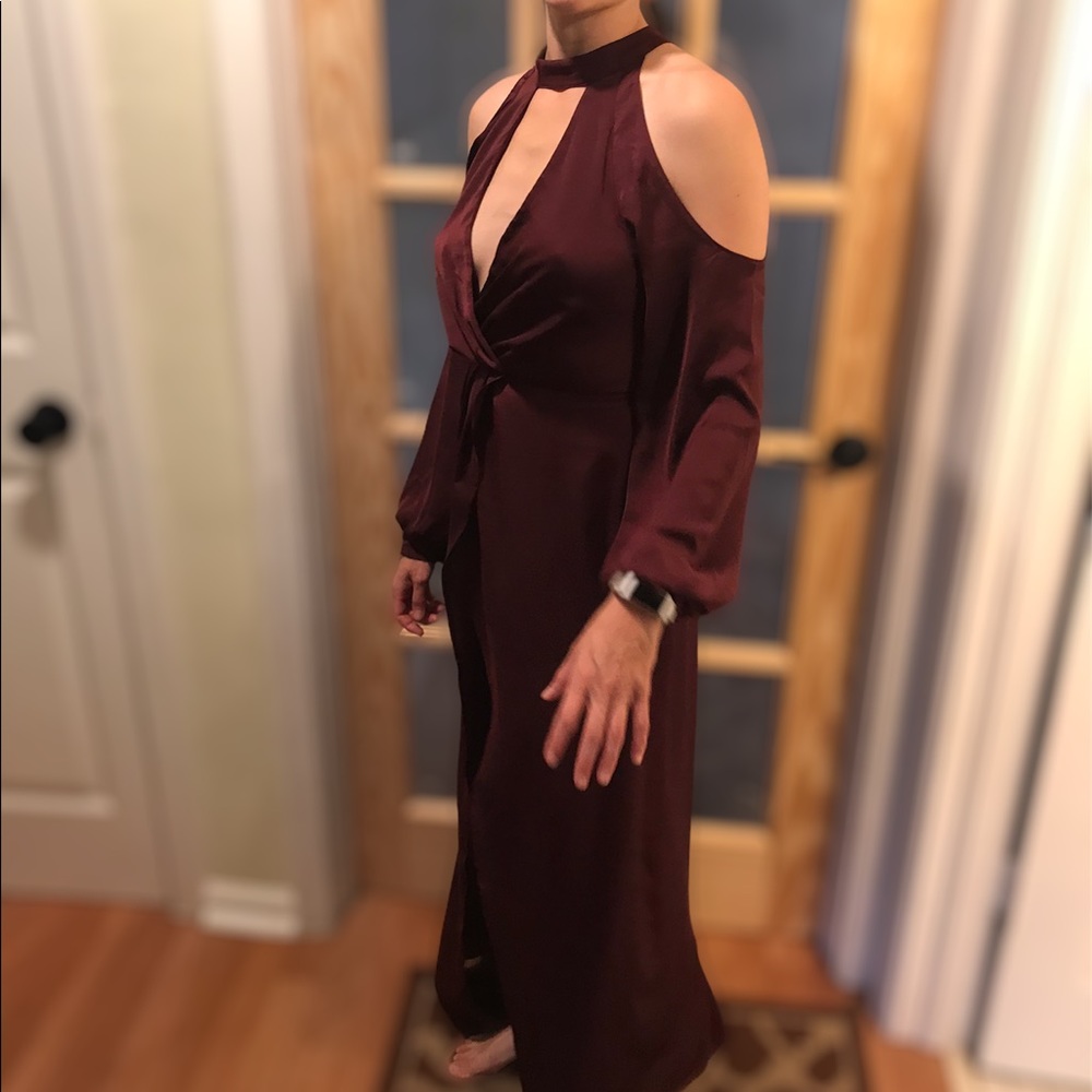 Lush maroon romper dress - Picture 5 of 7